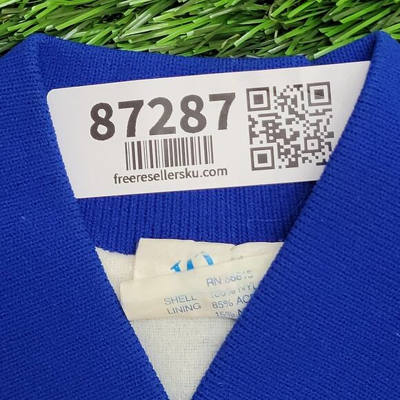 Vintage 90s Sussex-Wantage Jacket M 23x24 Blue Softball Baggy Boxy - Picture 7 of 15